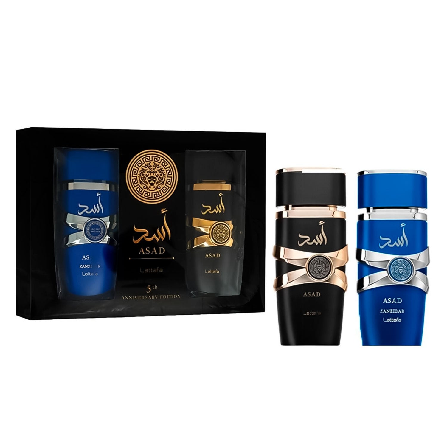 Kit Perfume Lattafa Asad Zanzibar + Lattafa Asad EDP (2 de 100mL) Masculino